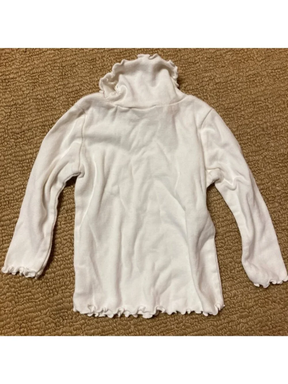 Children's Place Turtleneck Infant 6-9 Months White Ruffle Accent